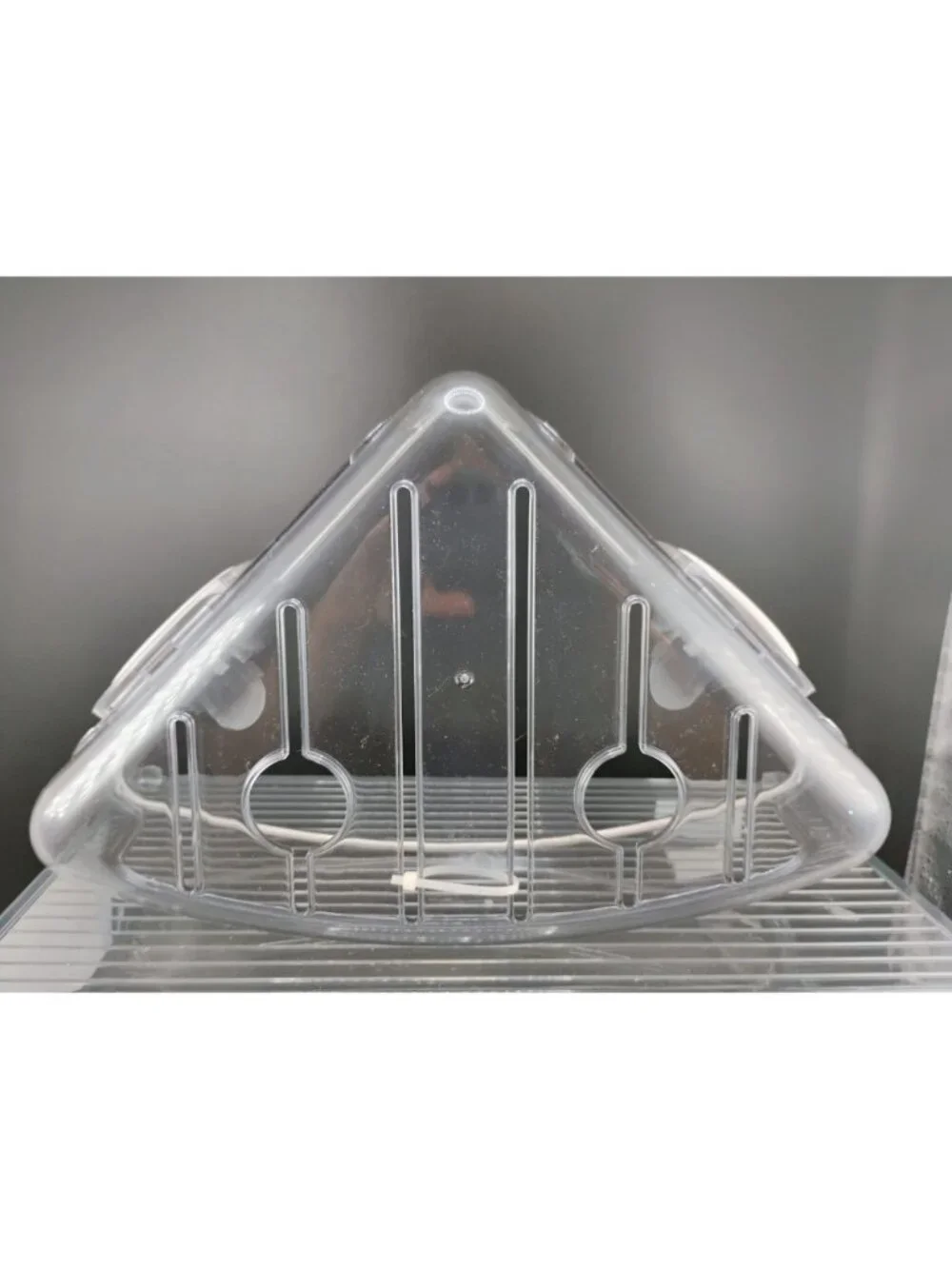 Corner Shower Caddy Suction Cup Design Clear Plastic & Metal Frame